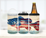 Patriotic Fish - 12 oz Can Holders & Slap Wrap - Sublimation Transfers